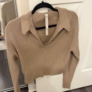 lululemon athletica Beige V-Neck Sweater